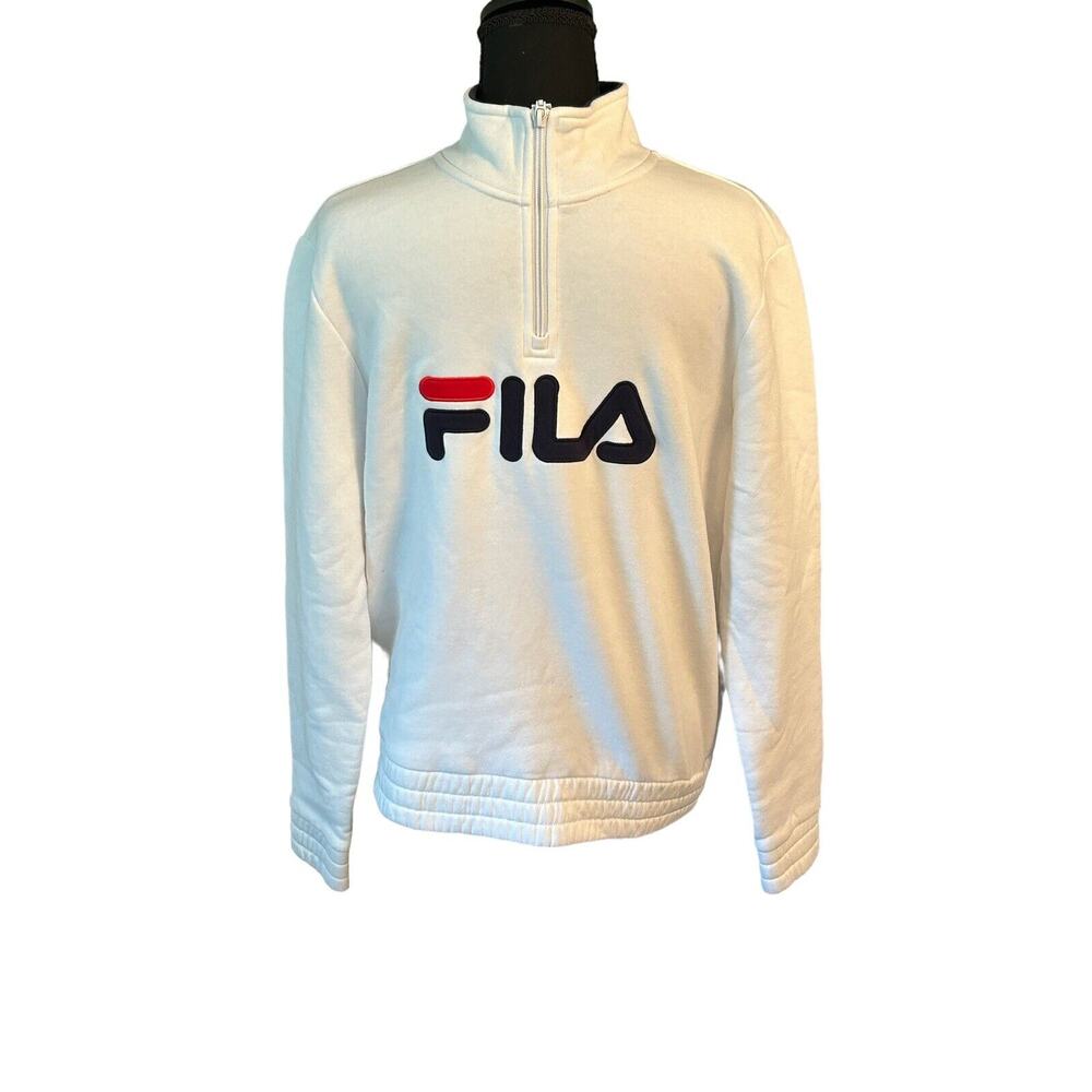 Fila Pullover Jacket Womens Small‎ White Quarter Zip